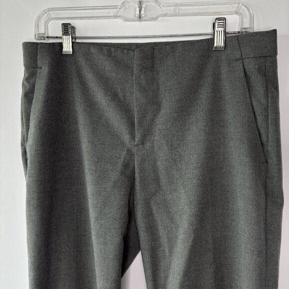Banana Republic Women's Logan Gray Crop Ruffle Hem Trouser Pants Size 6 - Picture 2 of 15